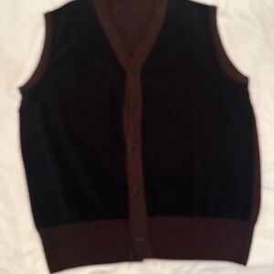 Black and brown cashmere sweater vest become